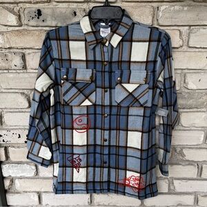 Disney Parks kids pandamonium snap up shirt /shackett closure.  NWT